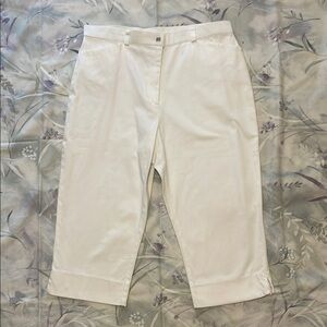 White Cropped Dress Pants – Size 12, Made in Canada